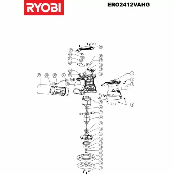 Ryobi ERO2412V Spare Parts List Type: 5133000895